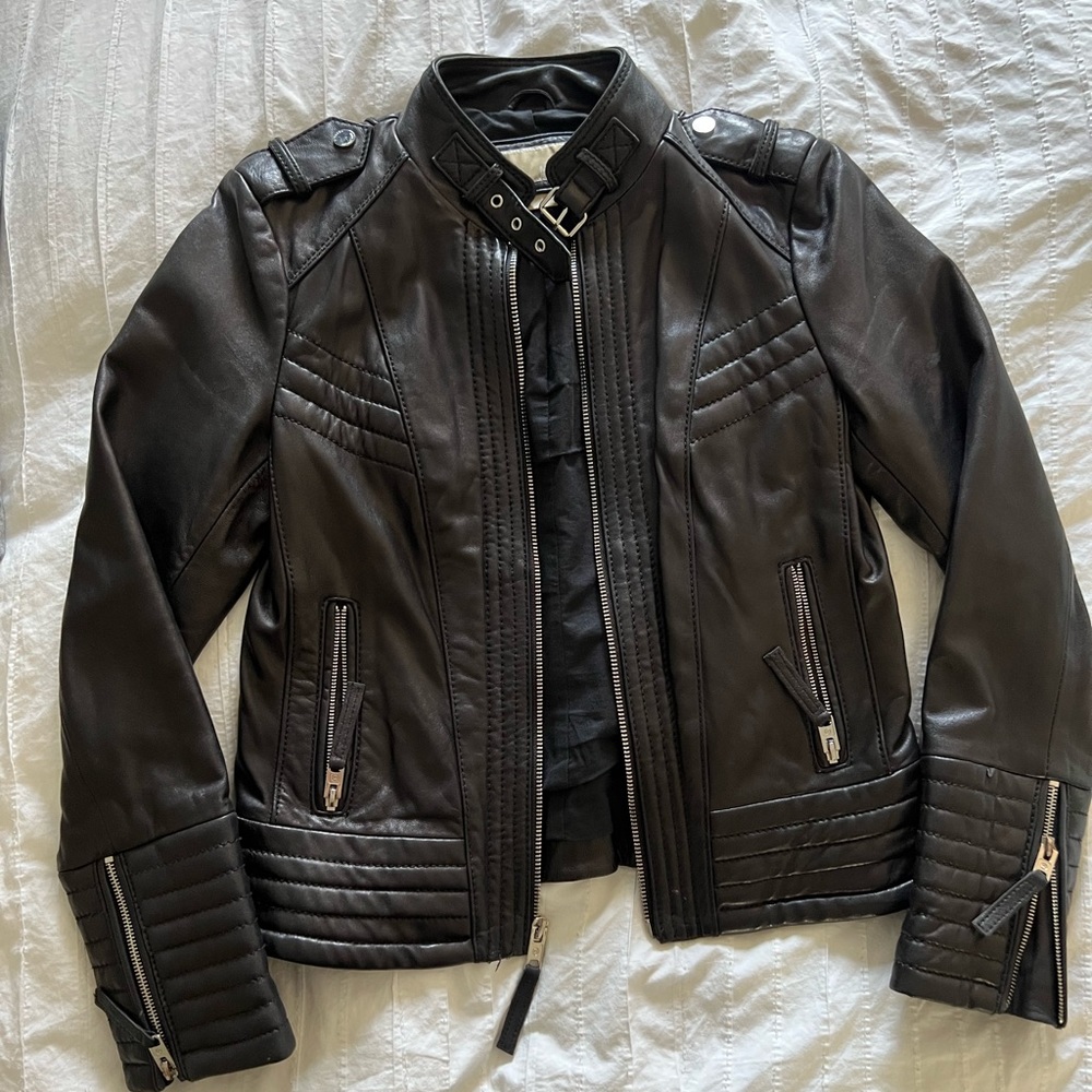 Michael Kors Leather Moto Jacket